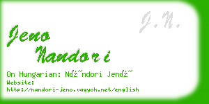 jeno nandori business card